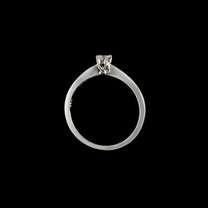 18ct White Gold 0.10ct Little Princess Cut Solitaire Diamond Ring (Size N)
