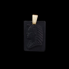 Load image into Gallery viewer, 9ct Yellow Gold Black Volcanic Lava Cameo Pendant
